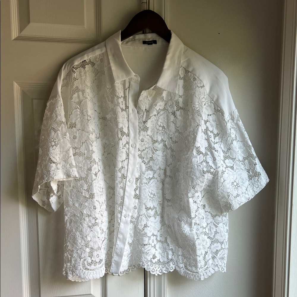 Express White Lace Blouse